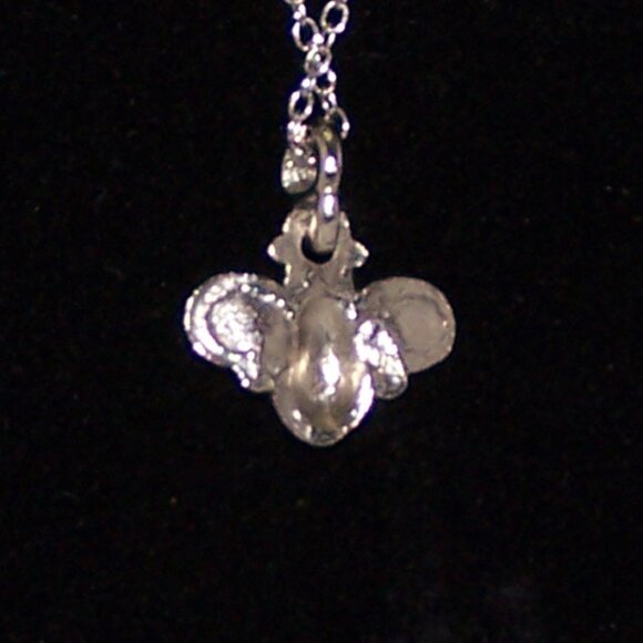 Bubble Bee Blue Enamel and Rhinestones Necklaces - Picture 3 of 5